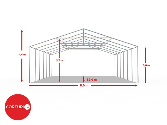 8x12 m Event Tent PROFESSIONAL XXL, white fireproof PVC