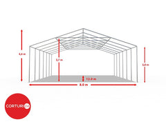 8x12 m Eventzelt PROFESSIONAL XXL, weißes feuerfestes PVC