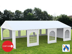 8x12 m Eventzelt PROFESSIONAL XXL, weißes feuerfestes PVC
