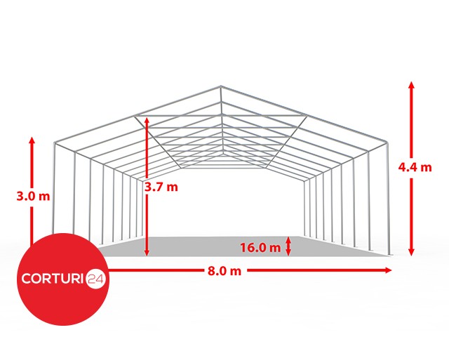 8x16 m Event Tent PROFESSIONAL XXL, white fireproof PVC