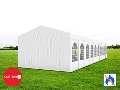 8x20 m Eventzelt PROFESSIONAL XXL, weißes feuerfestes PVC