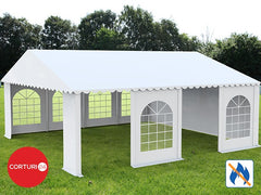 8x8 m Eventzelt PROFESSIONAL XXL, weißes feuerfestes PVC