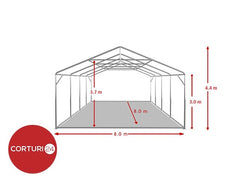 8x8 m Eventzelt PROFESSIONAL XXL, weißes feuerfestes PVC