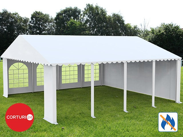 8x8 m Event Tent PROFESSIONAL XXL, white fireproof PVC