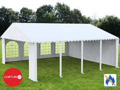 8x8 m Eventzelt PROFESSIONAL XXL, weißes feuerfestes PVC