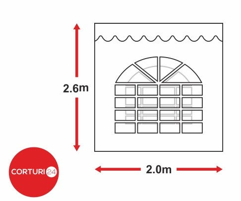 Side tarpaulin with arched window, 2x2.6 m | Prelate laterale cu fereastra | Prelate laterale cu fereastra | Corturi24