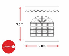 Side tarpaulin with arched window, 2x3 m | Prelate laterale cu fereastra | Prelate laterale cu fereastra | Corturi24