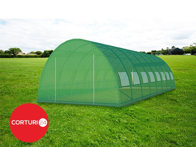 3x9 m Greenhouse Polytunnel 27 sqm, galvanized pipe