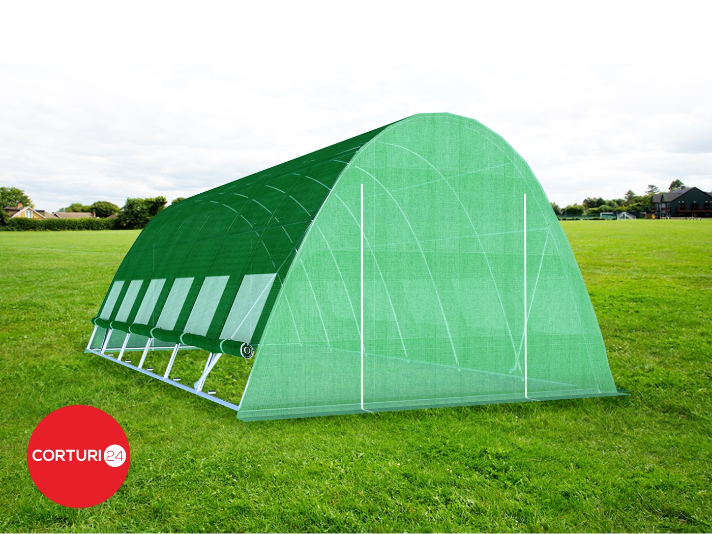 4x6 m Greenhouse Polytunnel 24 sqm, galvanized pipe